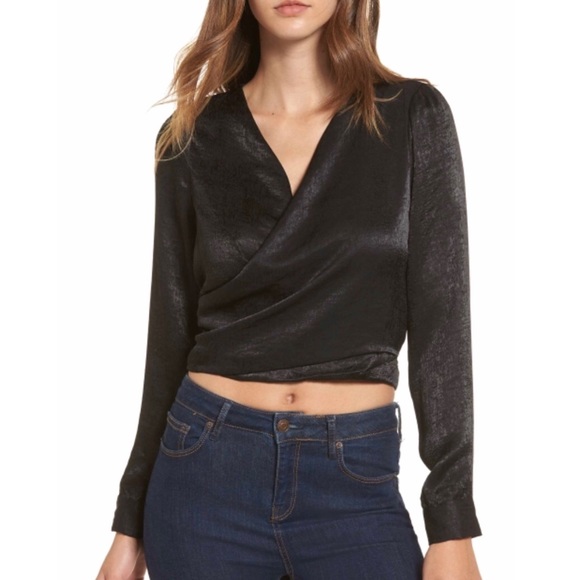 Socialite Tops - [Socialite] Sateen Tie Back Blouse